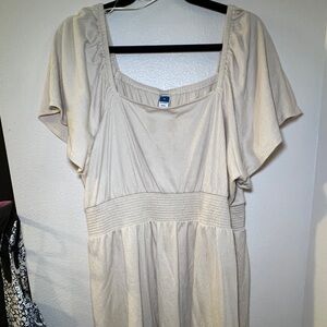 Old Navy Size XL Cream Short Sleeve Dress